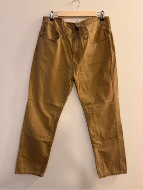 Classic Straight-Leg Workwear Pants — Caramel Brown